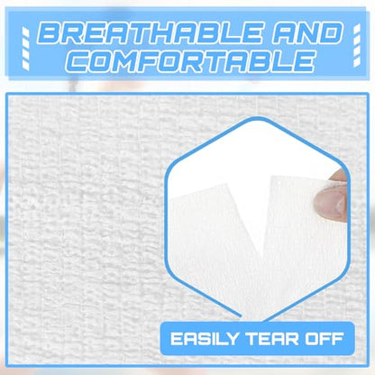 Nuanchu 3 Pcs Self Adhesive Cohesive Wrap Bandage 6inch x 5yard, White - color: White