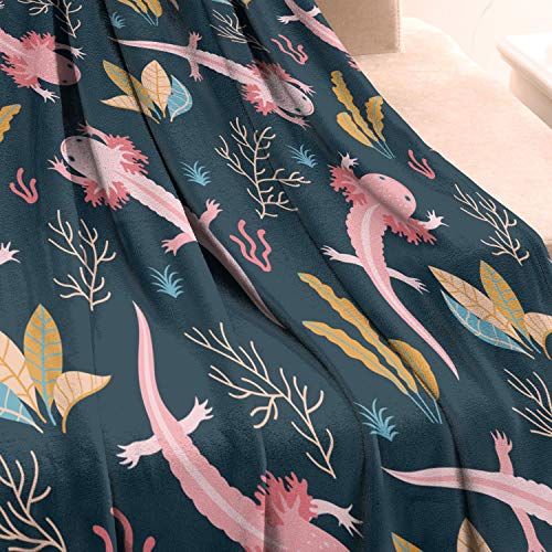 Cute Axolotl Fleece Throw Blanket for Couch Adults Teens 50" X 60" - color: Axolotl, size: 50x60 inch