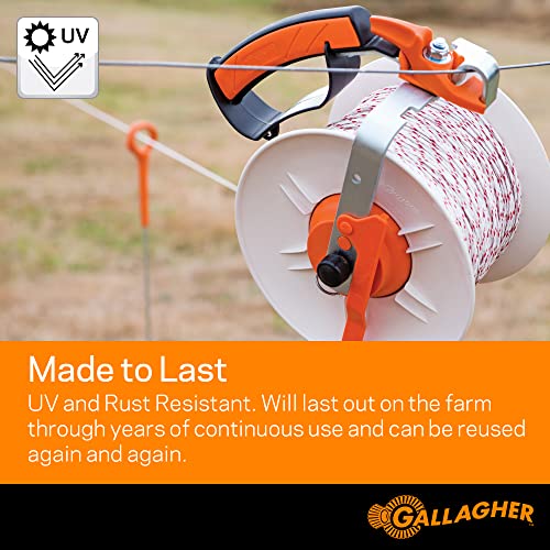 Gallagher 3/16" Electric Fence Rope for Horses | Heavy Duty Braided Electric Horse Fence | High Conductivity Turbo Braid | 656ft Roll for Portable & Semi Permanent Fencing