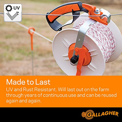 Gallagher 3/16" Electric Fence Rope for Horses | Heavy Duty Braided Electric Horse Fence | High Conductivity Turbo Braid | 656ft Roll for Portable & Semi Permanent Fencing