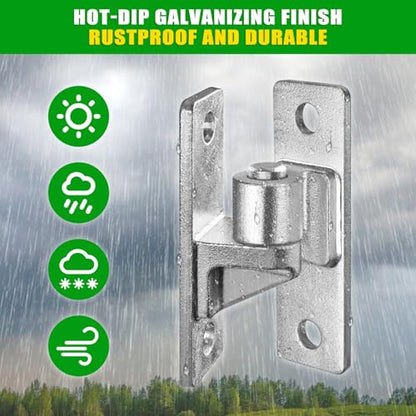 Insaga Wall Mount Gate Hinges Heavy Duty (4Pack), Hot-Dip Galvanized Steel, 600LB Load Capacity, Universal Fit for Wood, Concrete & Brick Posts, Outdoor Farm Fence Gate Hardware Kit (4.9"x1.5") - color: Silver-4Pack
