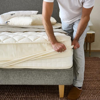 Woolroom Deluxe Washable Wool Mattress Protector California King Size - size: California King
