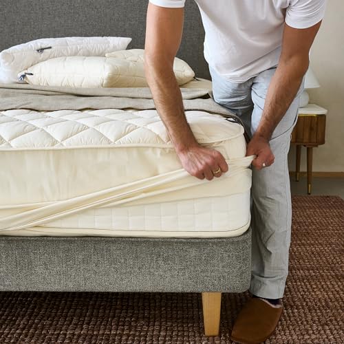 Woolroom Deluxe Washable Wool Mattress Protector Twin 100% Natural Sleep - size: Twin