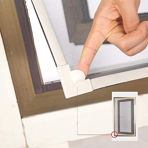 NeatiEase Magnetic Window Screen Size Up to 72 Inchx 48 Inch Max - DIY Screen Window with Full Frame Magnetic Strip Easy Installation (White) - size: 72"x48"