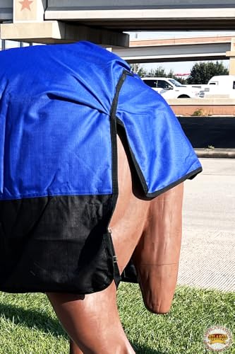 Hilason 600D Waterproof Turnout Blanket for Horses with Belly Wrap - size: 78 In