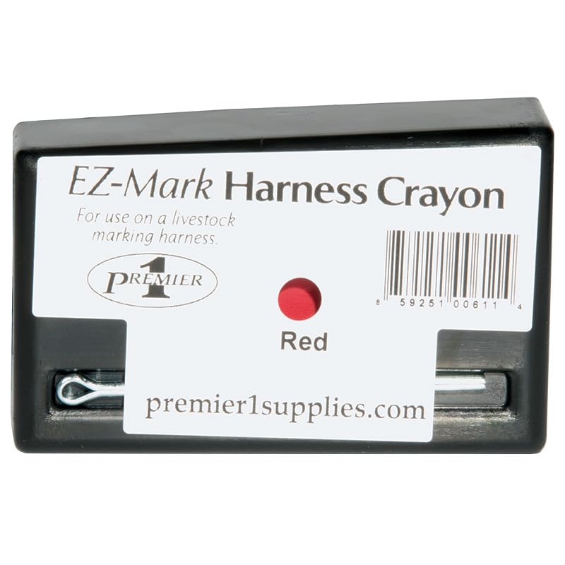 Premier 1 EZ-Mark Harness Crayon for Sheep & Goat Marking – Red - style: Red Crayon