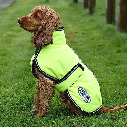 WeatherBeeta ComFiTec Reflective Parka 300D Deluxe Dog Coat, Yellow, 30" - color: Yellow, size: 30"