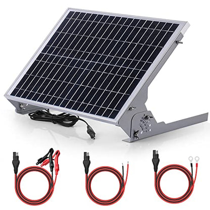 SUNER POWER 20W 12V Solar Battery Charger Maintainer, Built-in Smart MPPT Charge Controller, Adjustable Mount Bracket, Waterproof 20 Watt Solar Panel Kits for Car Automotive Boat Marine RV Trailer - size: 20W Pro