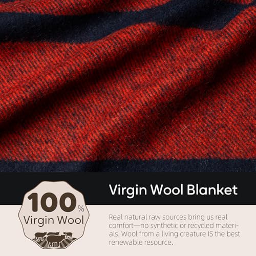Molithe 100% Wool Blanket, 62" x 86", Warm, Thick, Military, Camping Gear - color: Sun, size: Large