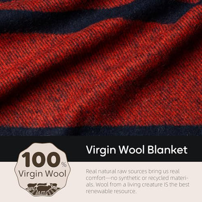 Molithe 100% Wool Blanket, 62" x 86", Warm, Thick, Military, Camping Gear - color: Sun, size: Large