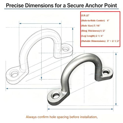 Aluminum Tie Down Ring for Horse Trailer Bolt-On