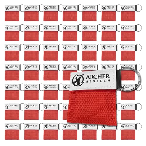 CPR Keychain Face Shields with One-Way Valve, 50 Pack - size: 50