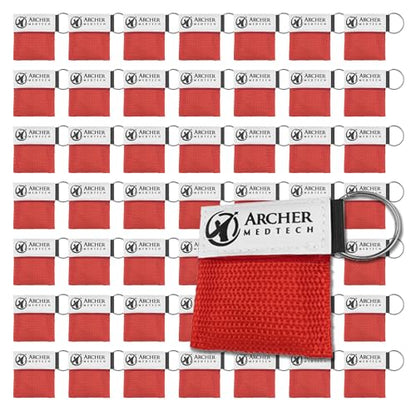 CPR Keychain Face Shields with One-Way Valve, 50 Pack - size: 50