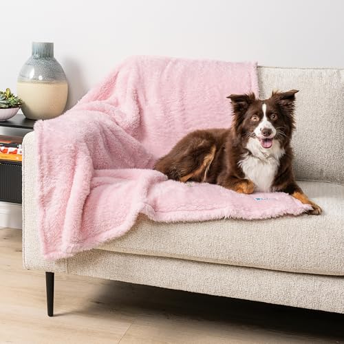 PetAmi Fluffy Sherpa Waterproof Dog Blanket for Medium Pet Cat 29x40, Pink - color: Pink, size: Medium (29x40)