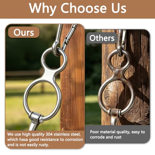 Blocker Tie Ring for Horses, Safe Training Tack Prevents Pulling Back | Heavy Duty Stainless Steel Cross Tie Rings, Premium Equestrian Supplies & Trailer Accessories