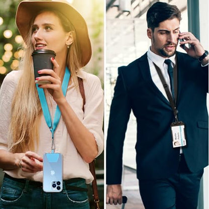 CACOE Phone Lanyard, Black+Light Blue, 2 Pcs - color: Black+light Blue, size: 21.65"