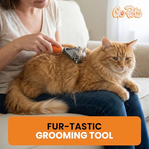GoPets 2-in-1 Deshedding & Dematting Comb & Grooming Brush for Dogs & Cats - style: 2-Sided Dematting Comb