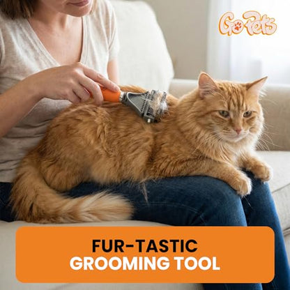 GoPets 2-in-1 Deshedding & Dematting Comb & Grooming Brush for Dogs & Cats - style: 2-Sided Dematting Comb