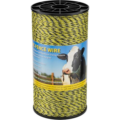 HOKENITY Electric Fence Wire 1650Ft 500M- 9 Stainless Steel Strands Polywire for Reliable Conductivity - Electric Fence Poly Wire for Portable Livestock Fencing - size: 1650 Feet/500 Meters(9 Stainless Steel)