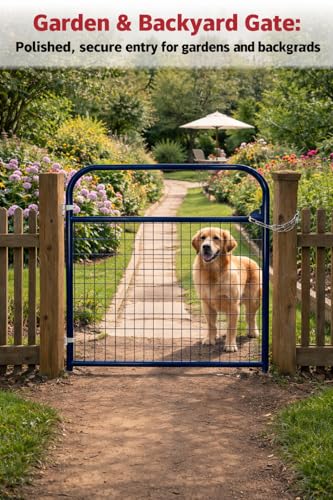 Farm Gate 4ft×50in, PVC-Coated Welded Steel Livestock Gate, Blue