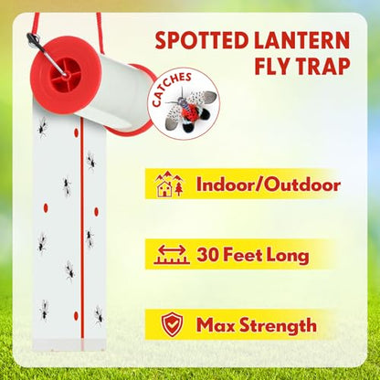 15 Rolls Sticky Fly Trap 30 ft Each, White - color: White