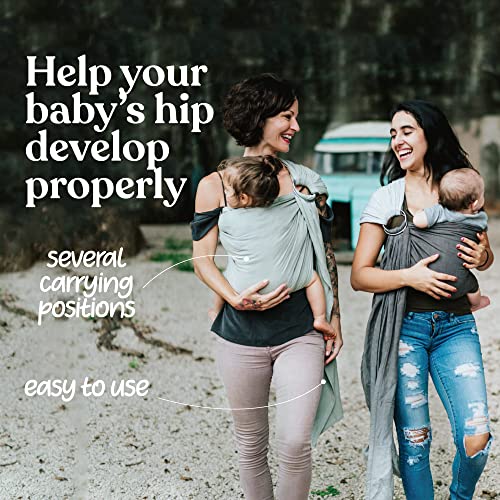 Nalakai Luxury Ring Sling Baby Carrier, Soft Linen Blend Baby Sling, Baby Wrap, Wear Your Little One Close to Your Heart, Longer Length