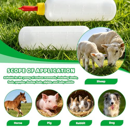 2 Pack 500ml Reusable Goat Feeding Bottles with 20 Nipples