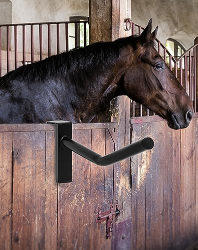 QWORK Saddle Rack, 2 Pack Removable Saddle Rack, Hangs on Stall Walls or Doors, for Western and English Tack Storage
