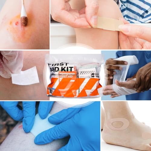 RHINO RESCUE Bundle - Pet First Aid Kit, Emergency Medical Supplies for Dogs & Cats, Safety Essentials Pack with Thermomete+220 Pieces First Aid Kit Refill Bag, Emergency Extra Replacement Supplies
