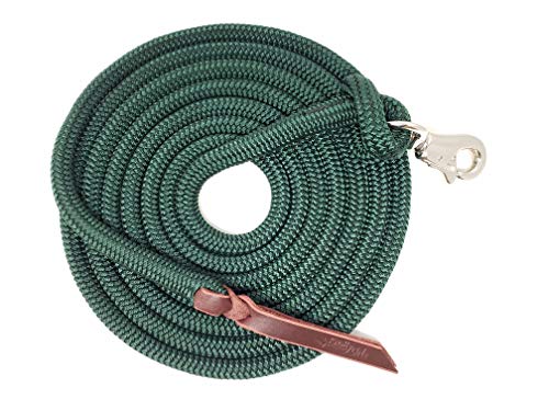14FT Lead Rope with SS Snap - color: Hunter Green, size: 14 FT