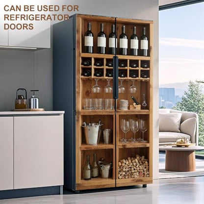 Wine Cellar Door Mural, Wooden Bottle Rack Bar Door Cover - color: Colorful2706