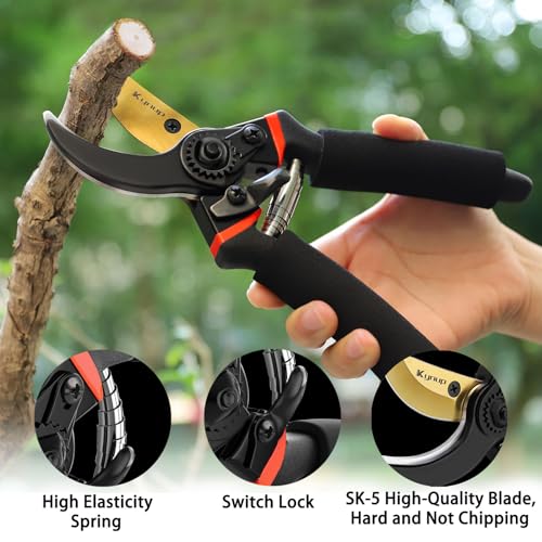 Kynup 3Pack Pruning Shears, Garden Shears, Pruning Shears for Gardening, Gardening Shears Scissors Clippers, Garden Tools Set with Gloves, Stainless Steel, Soft Grip Handle - style: Classic