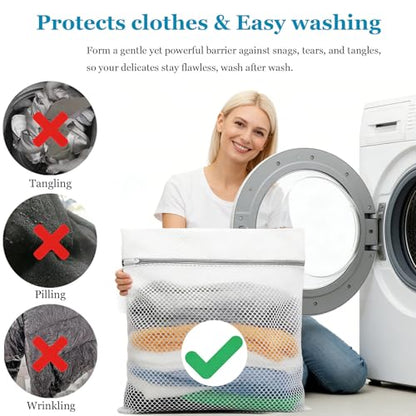 6 Pack XX-Large Mesh Laundry Bags for Delicates, 24 x 24 Inches