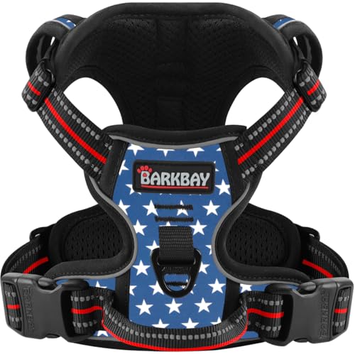 BARKBAY Dog Harness for Small Sized Dog No Pull 2 Leash Clips Dog Vest - color: Star, size: X-Small