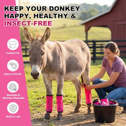 Donkey Fly Boots, Breathable Mesh Leg Wraps - color: Pink