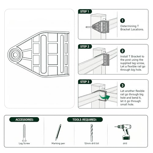 Equine Fencing Accessory T-Bracket 5pcs, Weatherproof Horse Fence, Suitable for Equine Events, Clubs and Outdoor Riding Perimeter Use - size: T Bracket