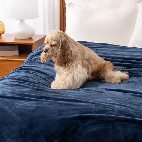 Berkshire Blanket Classic VelvetLoft® Solid Throw Blanket, Lightweight Soft Fuzzy Plush Throw Blanket for Bed and Couch, Dress Blues, 50x60 Inches - color: Dress Blues, size: Throw/Throw XL