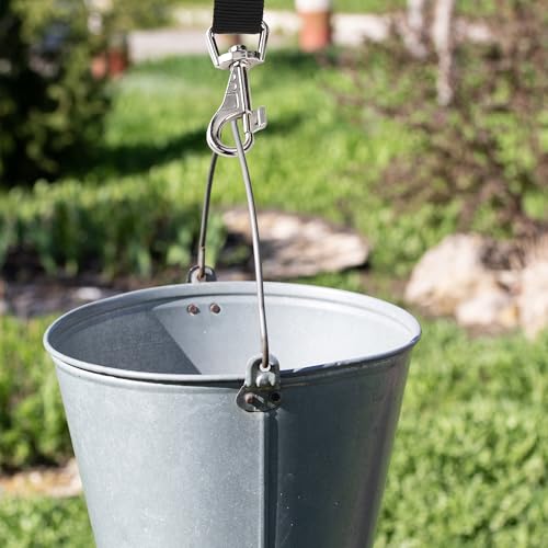 4Pcs Horse Bucket Strap Hangers,Adjustable 23-30 in Hanging | Nylon Hanging Strap for Hay Nets,Water Buckets & Outdoor Feeders,Black,Durable Horse Accessories Suppliers