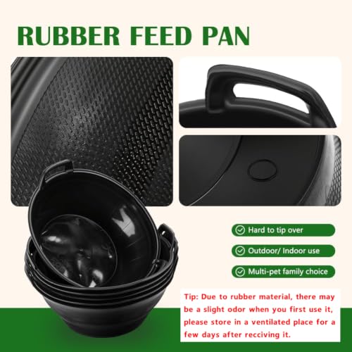 6Pcs Rubber Feed Pan, 3.1 Gallon Horse Feeder Pan, Chicken Dust Bath