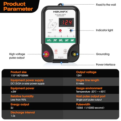 P4 Electric Fence Energizer Smart Fencing System with grounding Systems kit and Wiring Kits,Ideal for Poultry, Livestock, and Preventing Wild Animals Intruding