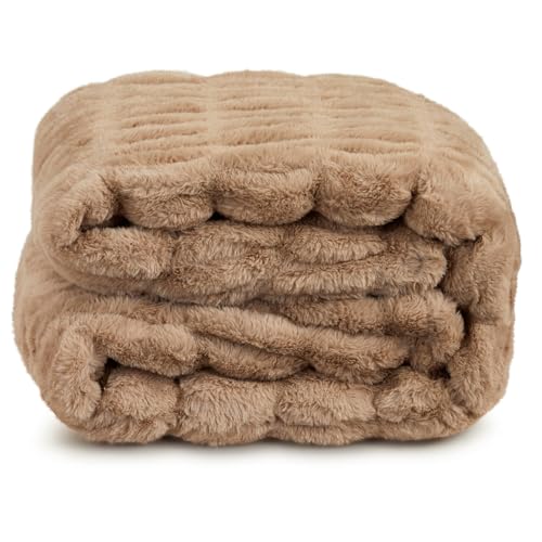 Springtree Home Luxury Micro Plush Throw Blanket | Thick Faux Fur | Dune | Lily Collection | 60" x 70" | Brown Blanket | Ultra Plush - color: Dune, size: 60" x 70" (Large)