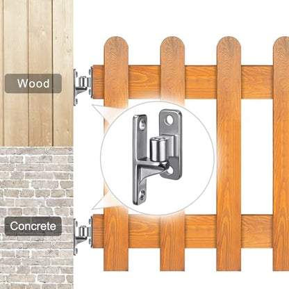 Insaga 304 Stainless Steel Gate Hinges 2 Pack, Heavy Duty Wall Mount Hinges with 5/8" Pin, One-Piece Casting Farm & Chain Link Fence Gate Hardware - color: Silver-SS-2Pack