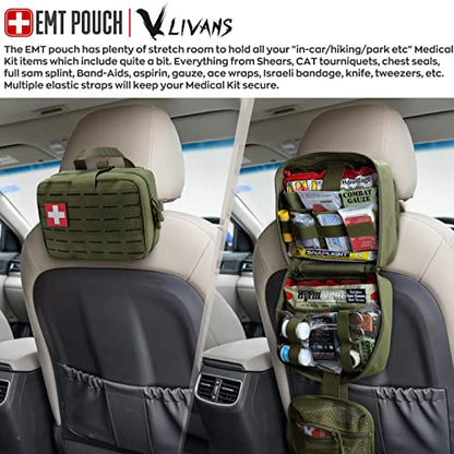 LIVANS Medical Bag, First Aid Bag Empty for Emergency & Trauma Kits - color: Army Green