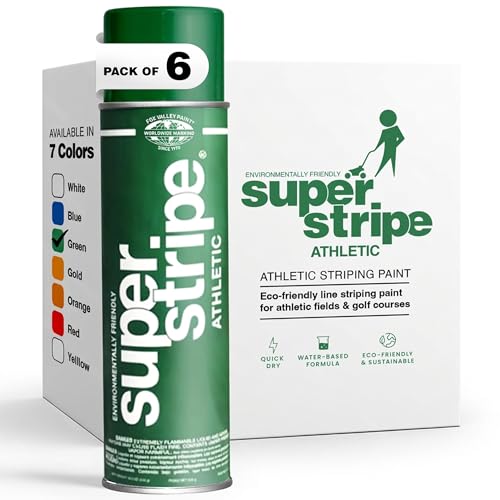 Fox Valley Athletic Field Striping Paint 18 oz Pack of 6, Green - color: Athletic Green