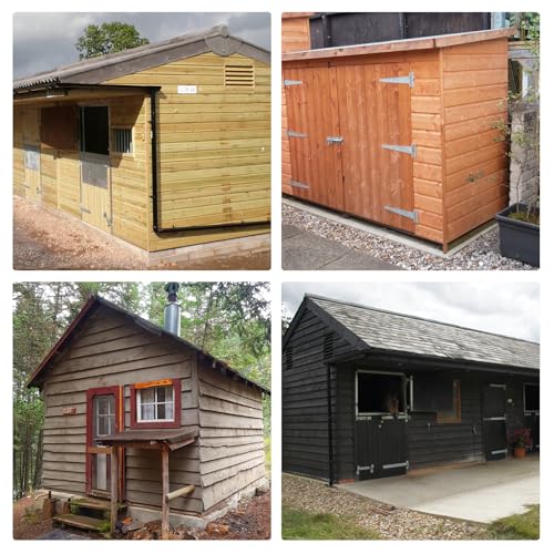 L-Handle Lock Kit,Hurrikom Double Shed Door Latch with 5.5" Stem, Lock Matching Set Includes 10 Keys for Sheds Doors, Playhouses, Chicken Coops,Camper, RV, etc(Black).All Keys are Universal. - size: 5.5 inch-BLACK-L