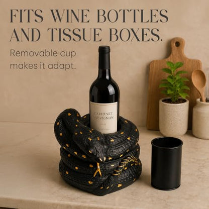 Gothic Snake Sculpture, Vase and Bottle Holder by Death Decor - color: Black Snake