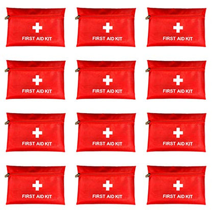 Red First Aid Bag Empty First Aid Kit Empty Waterproof First Aid Pouch Small Mini for First Aid Kits Pack Emergency Hiking Backpacking Camping Travel Car Cycling (Red, 7.9x5.5 12 Pack) - color: Red, size: 7.9x5.9 Inch (Pack of 12)
