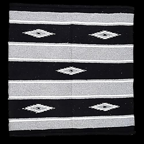 Majestic Ally 36"x34" Navajo Design Acrylic Saddle Blanket for Horses - 2.4 lbs - Gray and Black - color: Gray and Black