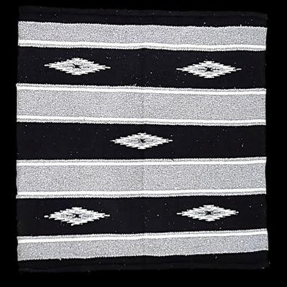 Majestic Ally 36"x34" Navajo Design Acrylic Saddle Blanket for Horses - 2.4 lbs - Gray and Black - color: Gray and Black
