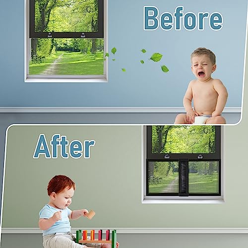 BAFLOTEX Adjustable Window Screens, 15 x 25-45 Inch, Black, 2 Pack - color: Black, size: 15"H*25-45"W, 2 Pack